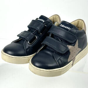 FALCOTTO SALAZAR‎ 2 VL Boys Sz 22 / 6 Sneaker Kids Shoes Navy Blue Leather Italy
